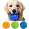 Pet Dog Toys Cat Puppy Sounding Toy Polka Squeaky Tooth Cleaning Ball TPR Training Pet Teeth Chewing Toy Thorn Balls Accessories - Blue - S-6.5CM