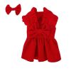 Christmas Pet Dress For Small Medium Dog; New Year Non-elastic Dog Dress ; Winter Pet Apparel - Red - M