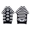 Pet Dog Halloween Costume Pumpkin Skull Death Pattern Pet Knit Sweater - White and black skullM