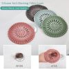 Round Silicone Drain Hair Catcher Drain Cover Hair Trap Kitchen Sink Strainer Bathroom Shower Bath Stopper Filter For Kitchen - blue