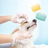 1PC Pet Bath Brush; Dog Silicone Bath Brush; Multifunctional Grooming Brush - Yellow