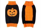 Pet Dog Halloween Costume Pumpkin Skull Death Pattern Pet Knit Sweater - PumpkinXXL