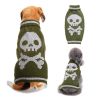 Pet Dog Halloween Costume Pumpkin Skull Death Pattern Pet Knit Sweater - Green skullS