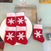 2PC Mini Christmas Stockings Xmas Party Table Knife Spoon Fork Bag Christmas Sock Decoration Tableware Bags Hanging Ornament - red