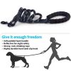 Pet Leash Reflective Strong Dog Leash 1.5M Long with Comfortable Padded Handle Heavy Duty Training Durable Nylon Rope Leashes - Black