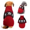 Pet Dog Halloween Costume Pumpkin Skull Death Pattern Pet Knit Sweater - Red skullS