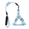 Dog Leash Two-color Machine Woven Nylon Handle Round Rope Pockmark Pet Chest Back Collar Pet Supplies - blue - 1