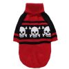 Pet Dog Halloween Costume Pumpkin Skull Death Pattern Pet Knit Sweater - Red skullXS