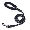 Pet Leash Reflective Strong Dog Leash 1.5M Long with Comfortable Padded Handle Heavy Duty Training Durable Nylon Rope Leashes - Black