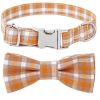 Plaid Dog Collar with Bow Pet Gift Adjustable Soft and Comfy Bowtie Collars for Small Medium Large Dogs - Style 1 - M 2.5x50cm