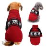 Pet Dog Halloween Costume Pumpkin Skull Death Pattern Pet Knit Sweater - Red skullXL