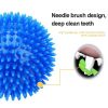 Pet Dog Toys Cat Puppy Sounding Toy Polka Squeaky Tooth Cleaning Ball TPR Training Pet Teeth Chewing Toy Thorn Balls Accessories - Orange - M-9CM