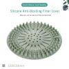 Round Silicone Drain Hair Catcher Drain Cover Hair Trap Kitchen Sink Strainer Bathroom Shower Bath Stopper Filter For Kitchen - green