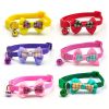 Bowknot Cat Collars; Pet Collar With Bell & Buckle; Cute Pet Supplies For Decoration - Red - M