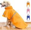 Dog Raincoats for Large Dogs with Reflective Strip Hoodie; Rain Poncho Jacket for Dogs - B2-Orange - [XL]