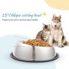 Beveled Dogs Bowl Stainless Steel Removable Rubber Ring Non-Slip Bottom Pet Feeder Bowl Water Dish For Dog Cat - Medium (2.5Cup)