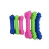 Dog Cat TPR Foam Eco-friendly TPR Chewing Toy Milky Scented Flat Bones Molar Teether Pet Supplies Spiny Soft Bite Resistant Toy - Green - S