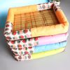 Breathable Pet Puppy Cooling Mat Bed Summer Protection Cervical Spine Cat Dog Ice Mat Square Rattan Kennel Supplies - orange - 50cm*40cm*7cm