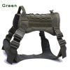 Tactical Dog Harness Pet Training Vest Dog Harness And Leash Set For Large Dogs German Shepherd K9 Padded Quick Release Harness - Green Harness - XL