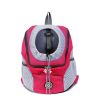 Pet Dog Carrier Bag Carrier For Dogs Backpack Out Double Shoulder Portable Travel Backpack Outdoor Dog Carrier Bag Travel Set - Rose Red - M for 5-10k