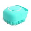 Pet Dog Shampoo Massager Brush Cat Massage Comb Grooming Scrubber Shower Brush For Bathing Short Hair Soft Silicone Brushes - Blue