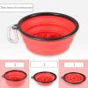 Portable Pet Feeder Travel Foldable Pet Dog Bowl Silicone Collapsible Slow 350ml/1000ml Feeding Bowl  - Red - Diameter 13 cm