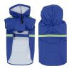 Pet raincoat for large and small dog; PU waterproof big dog raincoat; outdoor reflective dog raincoat - Blue - XL