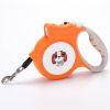 Retractable Dog Leash with Anti-Slip Handle for small medium dog; 16.4ft Dog Walking Leash for Small Medium Dogs up to 55lbs - orange - 16.4ft