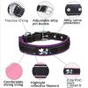 Pet dog collar; diving cloth reflective nylon collar; medium and large dog collar - Black ribbon: pink - S 2.0*(28-38)CM