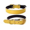 Genuine Leather Dog Collar; Wide Dog Collar; Soft Padded Breathable Adjustable Tactical Waterproof Pet Collar - yellow - L 51*2.5cm