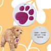 Personalized Dog Tags; Engraved Footprints Cat Tags; Anti-lost Round Pet ID Tags For Dogs & Cats - Burgundy - one-size