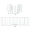 115 Inch Length 5 Panel Adjustable Wide Fireplace Fence - white