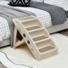 Collapsible Plastic Pet Stairs 4 Step Ladder for Small Dog and Cats - Beige