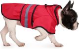 Reflective Dog Raincoat Hooded Slicker Poncho for Small to X-Large Dogs and Puppies; Waterproof Dog Clothing - Red - Medium