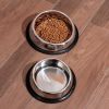 Beveled Dogs Bowl Stainless Steel Removable Rubber Ring Non-Slip Bottom Pet Feeder Bowl Water Dish For Dog Cat - Large (3.8Cup)