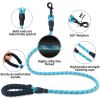 Pet Leash Reflective Strong Dog Leash 1.5M Long with Comfortable Padded Handle Heavy Duty Training Durable Nylon Rope Leashes - Black