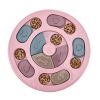 New Dog Food Slow Feeding Disc Anti-choking Round Feeder Plastic Interactive Puzzle Toy - pink