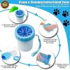 Pet Dog cat Paw Cleaner Cup Outdoor portable Soft Silicone Combs Quickly Wash Foot Cleaning Bucket Pet Foot Wash Tools - Blue - L