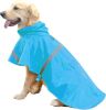 Dog Raincoats for Large Dogs with Reflective Strip Hoodie; Rain Poncho Jacket for Dogs - C3-Lake Blue - [S]