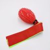 TPR Sounding Ribbon Ball Molar Bite-resistant Dog Toy Ball Training Webbing Pet Supplies - Red