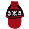 Pet Dog Halloween Costume Pumpkin Skull Death Pattern Pet Knit Sweater - Red skullXL