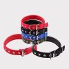 Pet Collar Simple Solid Color Dog Collar Leather Lining Adjustable Small Dog Collar Bichon Labrador Medium To Large Dog Collar - red - 1.5cm*40cm