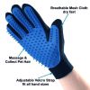 Dog Cat Pet Combs Grooming Deshedding Brush Gloves Effective Cleaning Back Massage Animal Bathing Fur Hair Removal - blue - Right