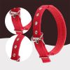 Pet Collar Simple Solid Color Dog Collar Leather Lining Adjustable Small Dog Collar Bichon Labrador Medium To Large Dog Collar - red - 1.5cm*40cm