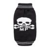 Pet Dog Halloween Costume Pumpkin Skull Death Pattern Pet Knit Sweater - Black skullXS