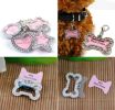 Pet Star Shape Rhinestone Writable Name Telphone ID Tags for Dogs Cats - Default