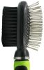 Pet Life Flex Series 2-in-1 Dual-Sided Pin and Bristle Grooming Pet Brush - Orange