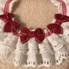 Red Bowknot Retro Lace Collars Handmade Dog Necklace Cat Neckerchief 8.2-11.2" - Default