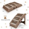 4 Step Anti-Slip Collapsible Plastic Pet Stairs Ladder For Small Dog and Cats - Coffee - Pet