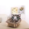 Fashion House Cartoon-Design Sofa Soft Warm Cotton Nest Pet Dog Beds Puppy Kennel - Coffee Cat - M 45x55 cm